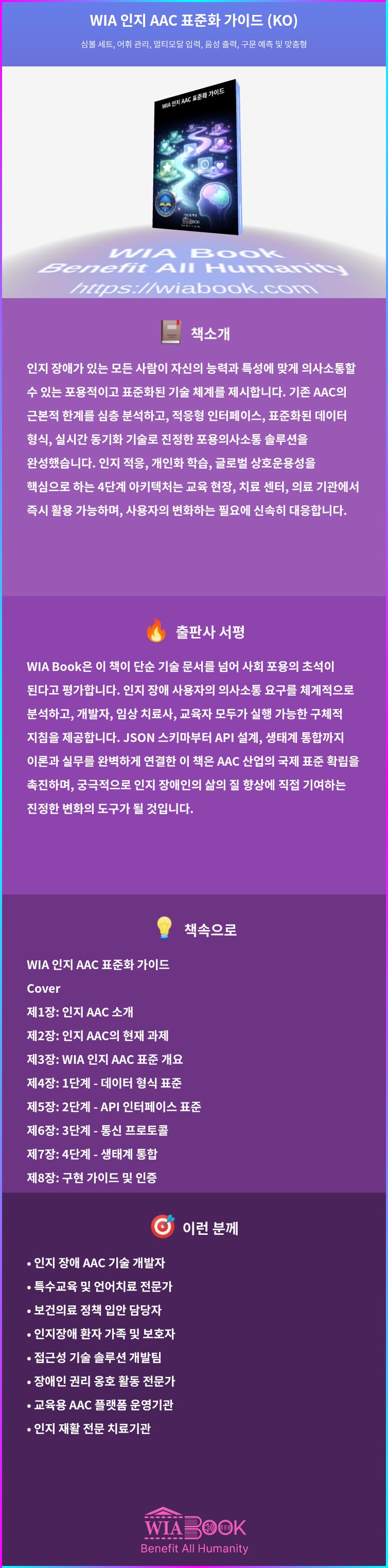 WIA 인지 AAC 표준화 가이드 (KO) 상세