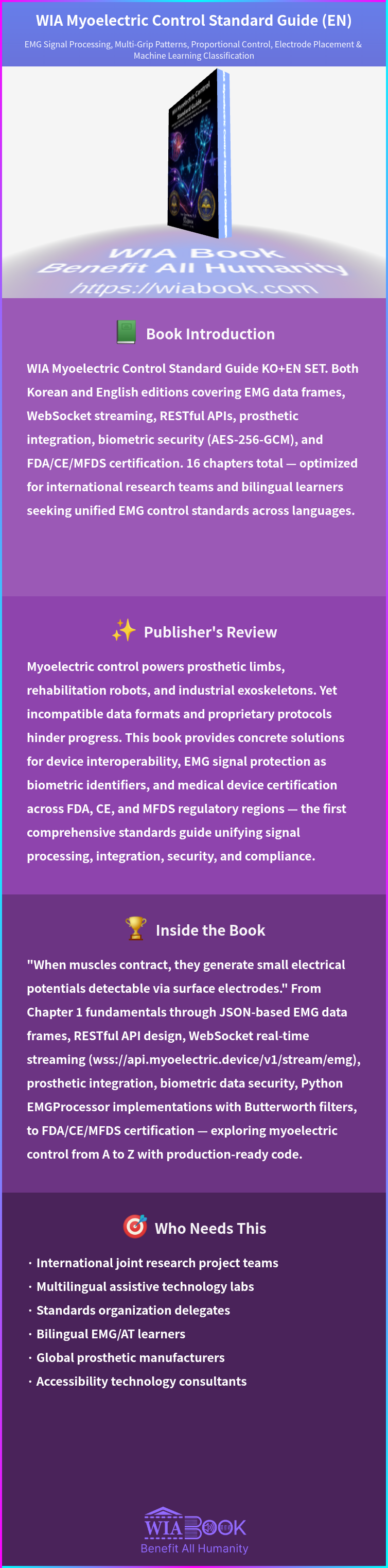 WIA Myoelectric Control Standard Guide (EN) 상세
