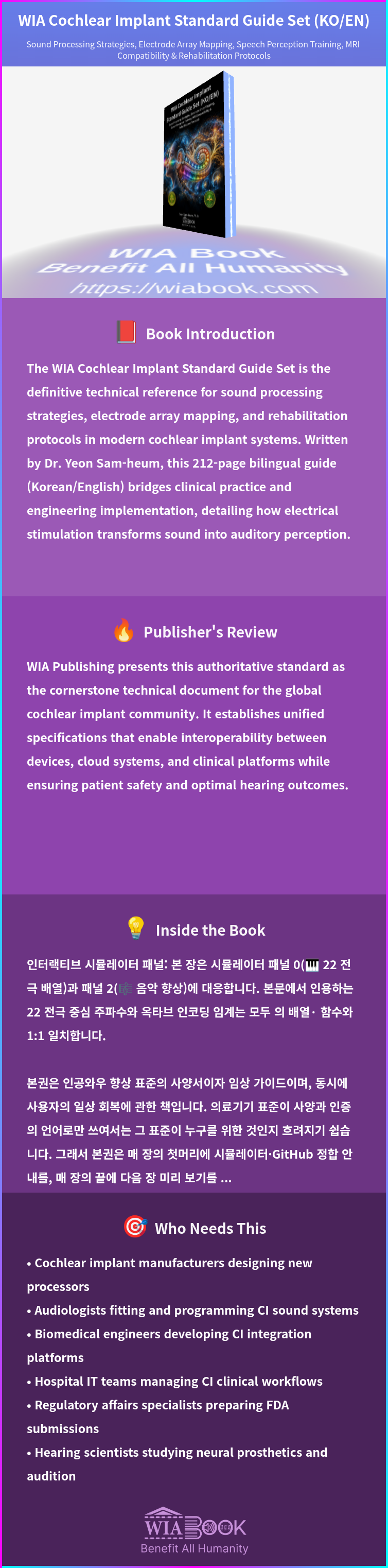 WIA Cochlear Implant Standard Guide Set (KO/EN) 상세