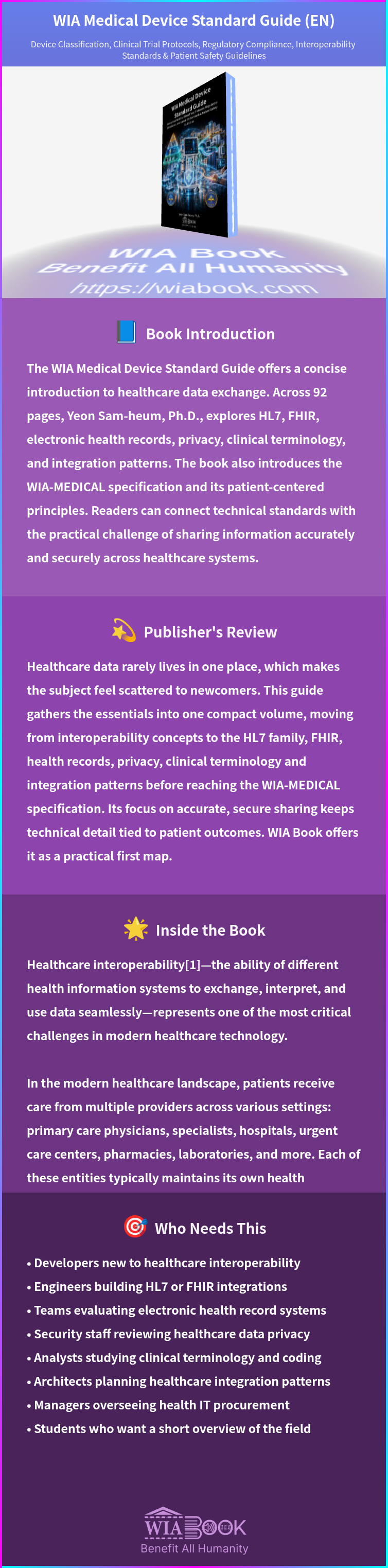WIA Medical Device Standard Guide (EN) 상세