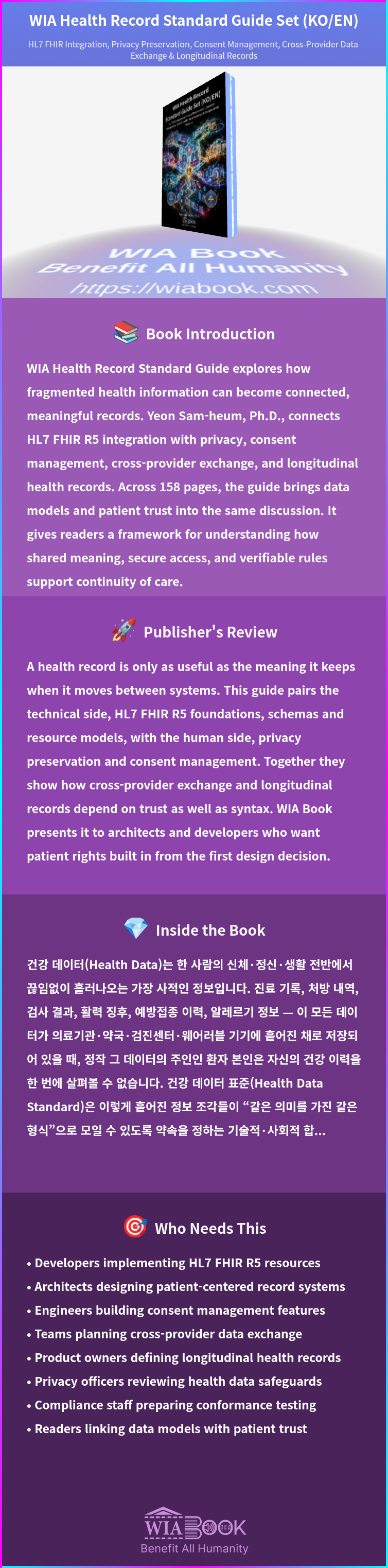 WIA Health Record Standard Guide Set (KO/EN) 상세