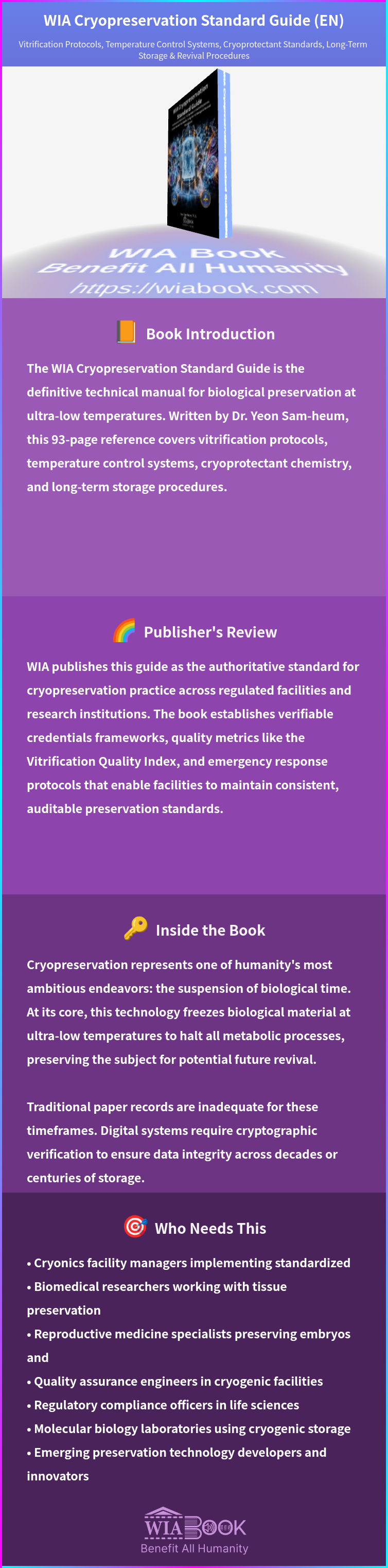 WIA Cryopreservation Standard Guide (EN) 상세