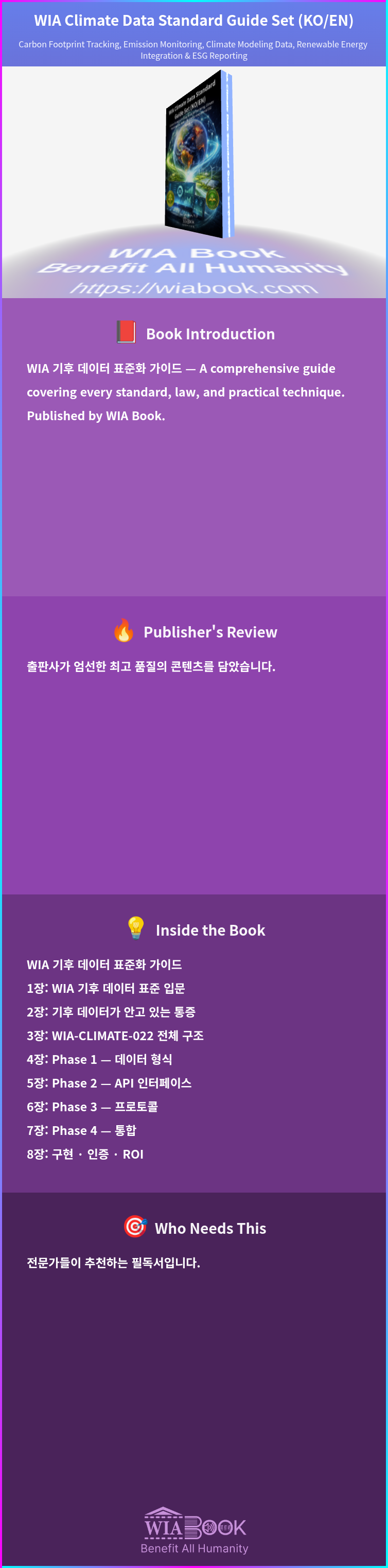 WIA Climate Data Standard Guide Set (KO/EN) 상세