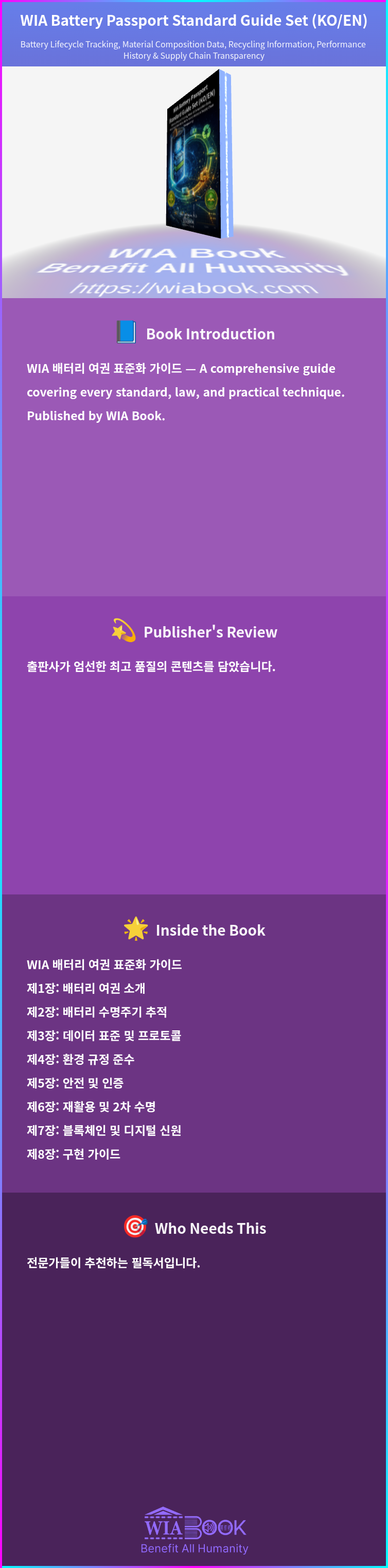 WIA Battery Passport Standard Guide Set (KO/EN) 상세