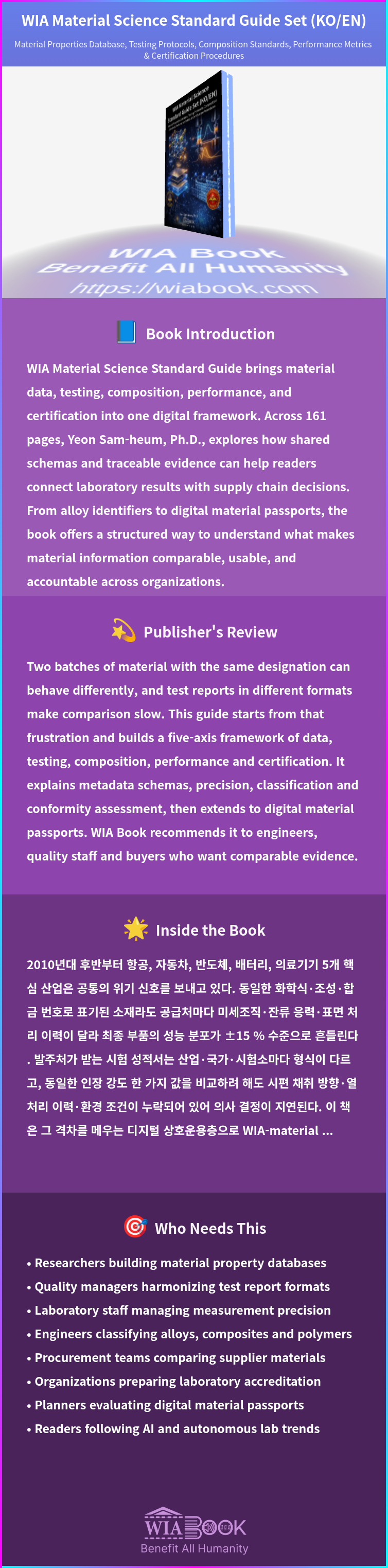 WIA Material Science Standard Guide Set (KO/EN) 상세