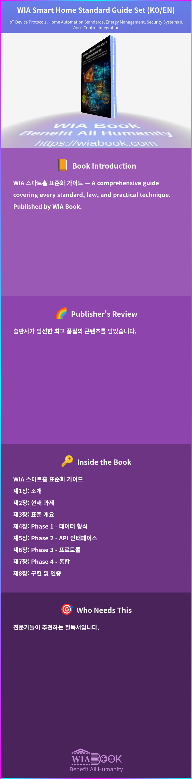 WIA Smart Home Standard Guide Set (KO/EN) 상세