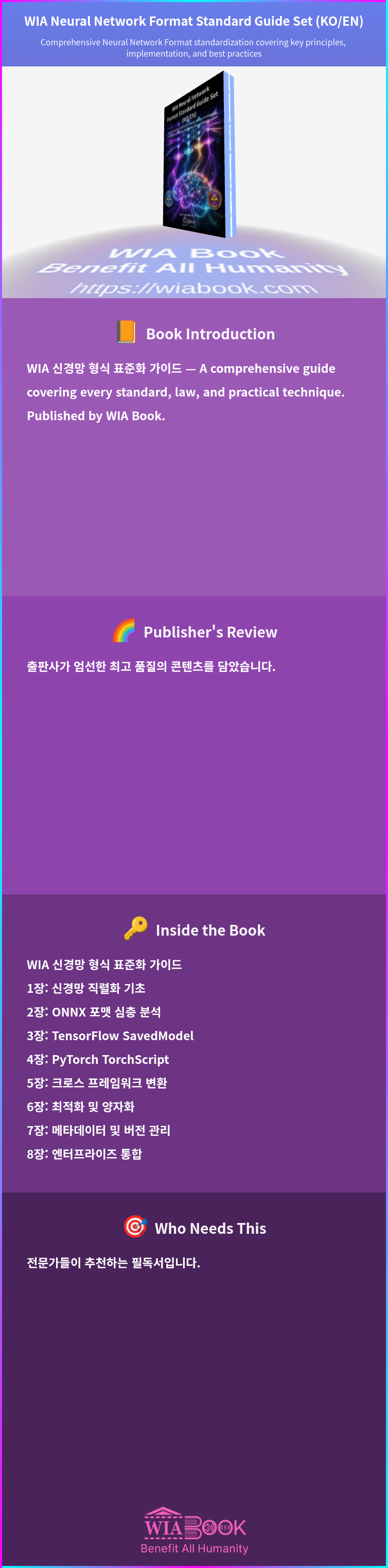 WIA Neural Network Format Standard Guide Set (KO/EN) 상세