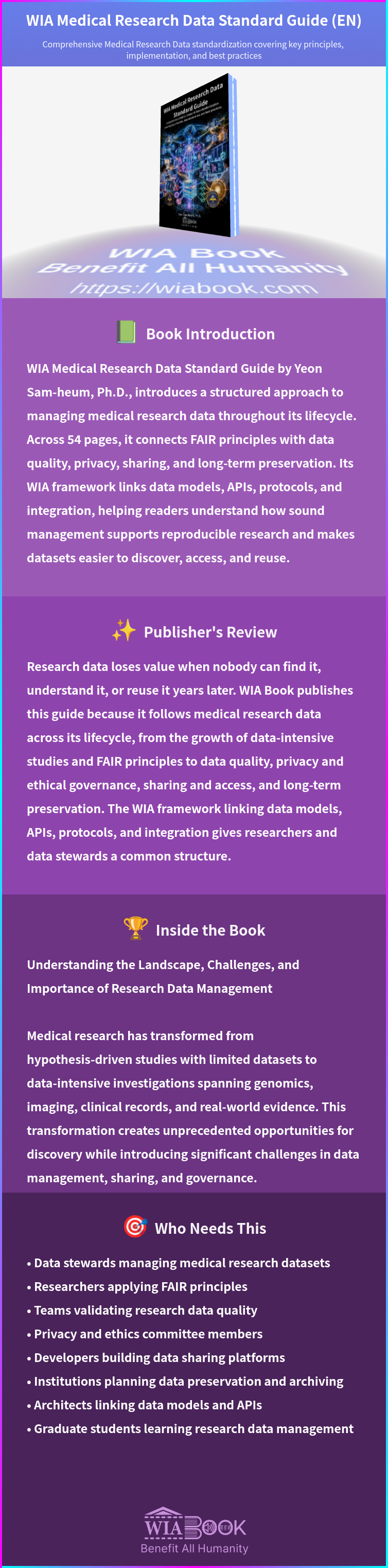 WIA Medical Research Data Standard Guide (EN) 상세