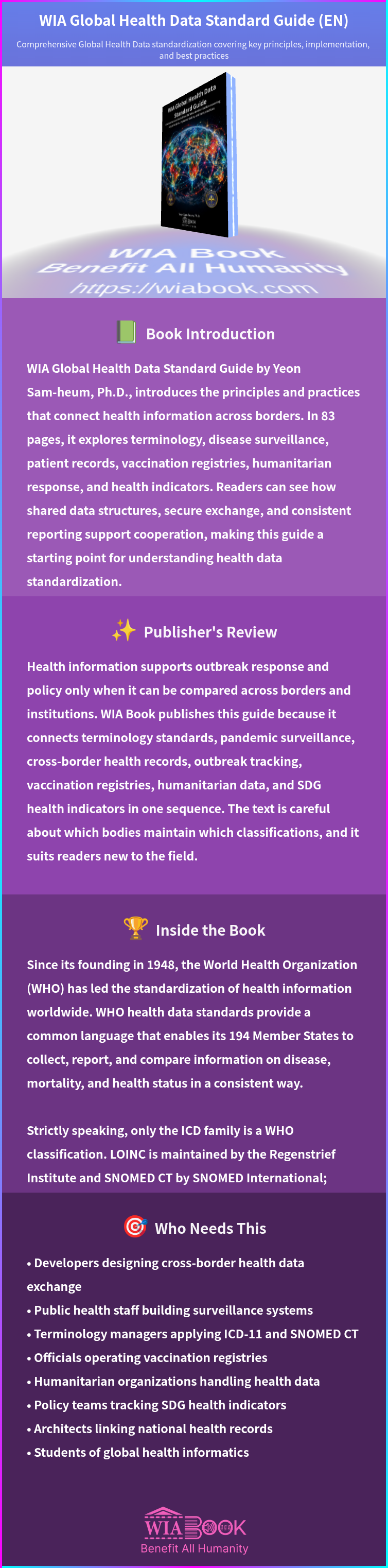 WIA Global Health Data Standard Guide (EN) 상세