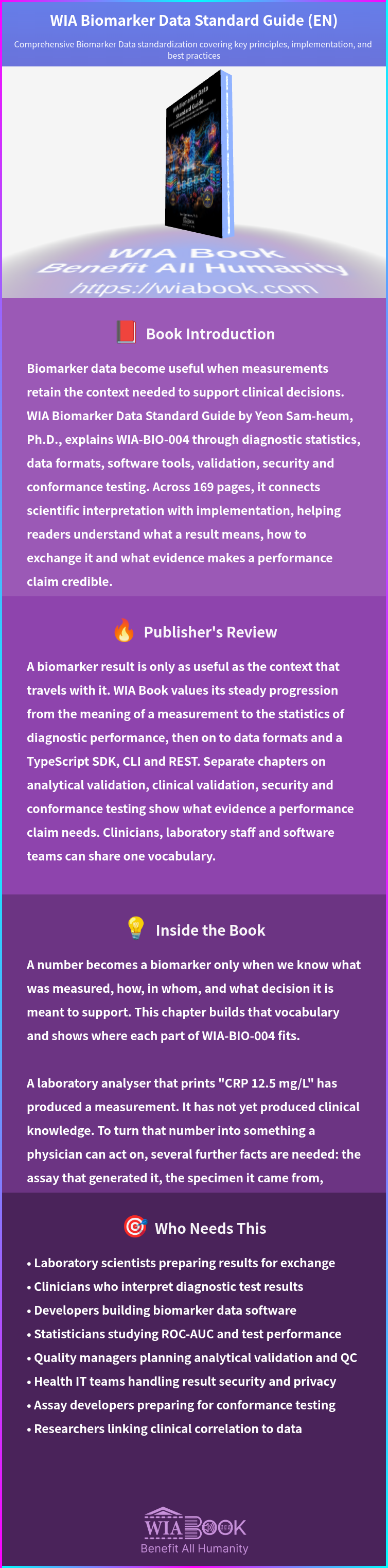 WIA Biomarker Data Standard Guide (EN) 상세