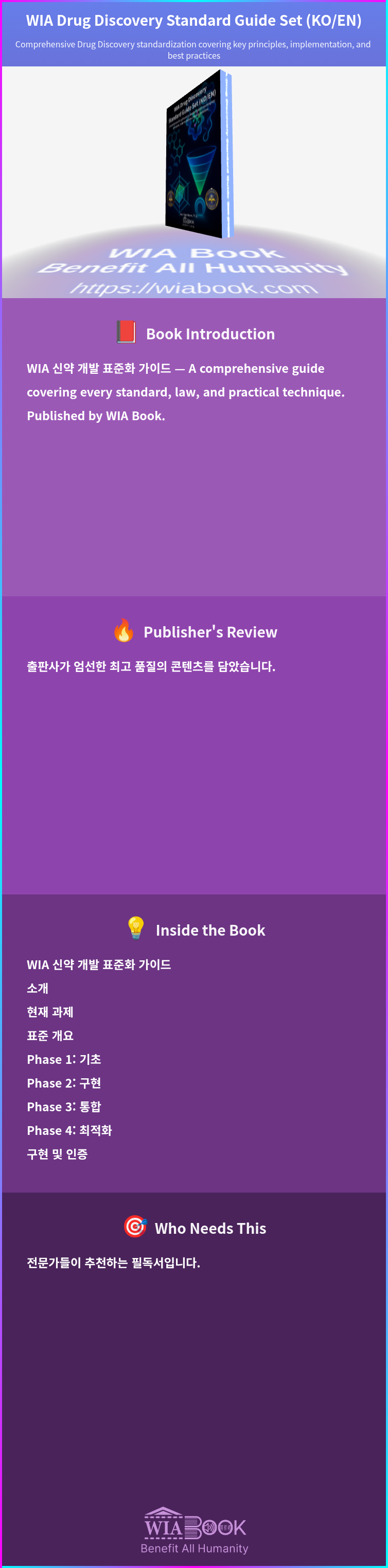 WIA Drug Discovery Standard Guide Set (KO/EN) 상세