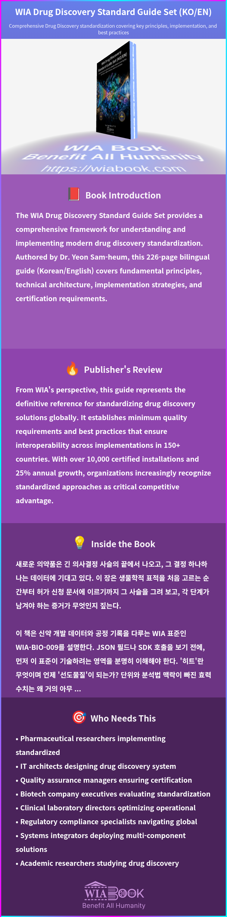 WIA Drug Discovery Standard Guide Set (KO/EN) 상세