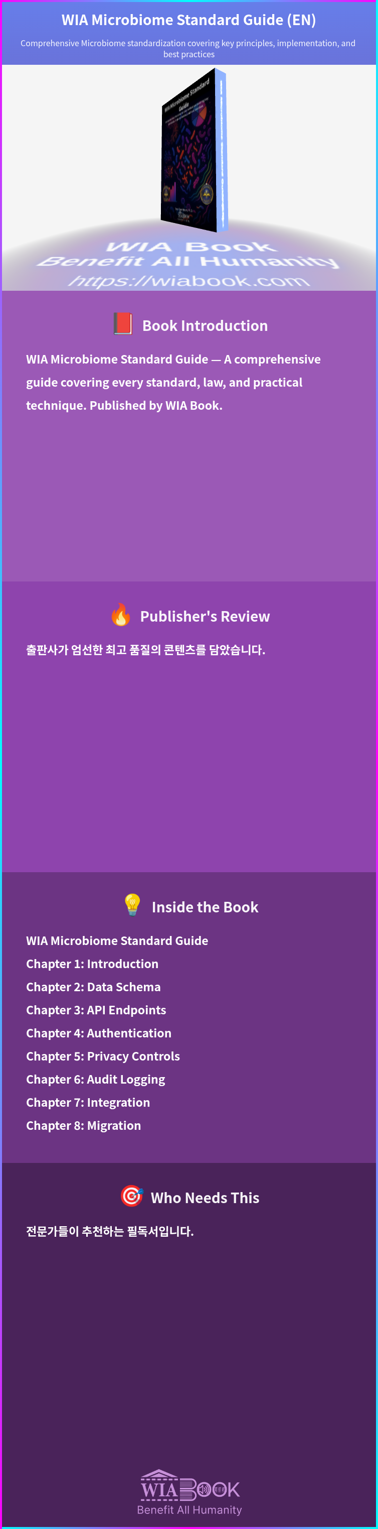 WIA Microbiome Standard Guide (EN) 상세