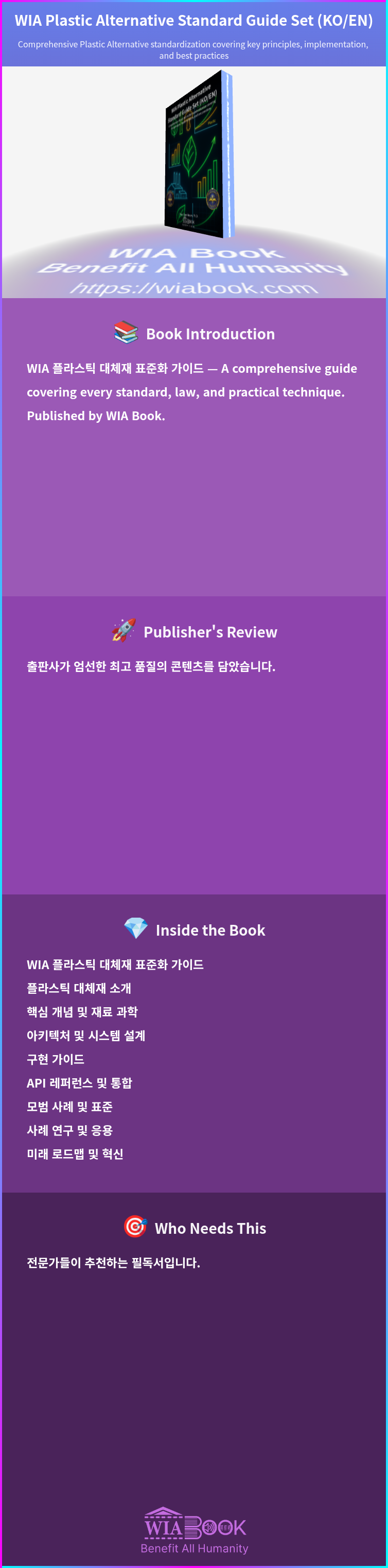 WIA Plastic Alternative Standard Guide Set (KO/EN) 상세