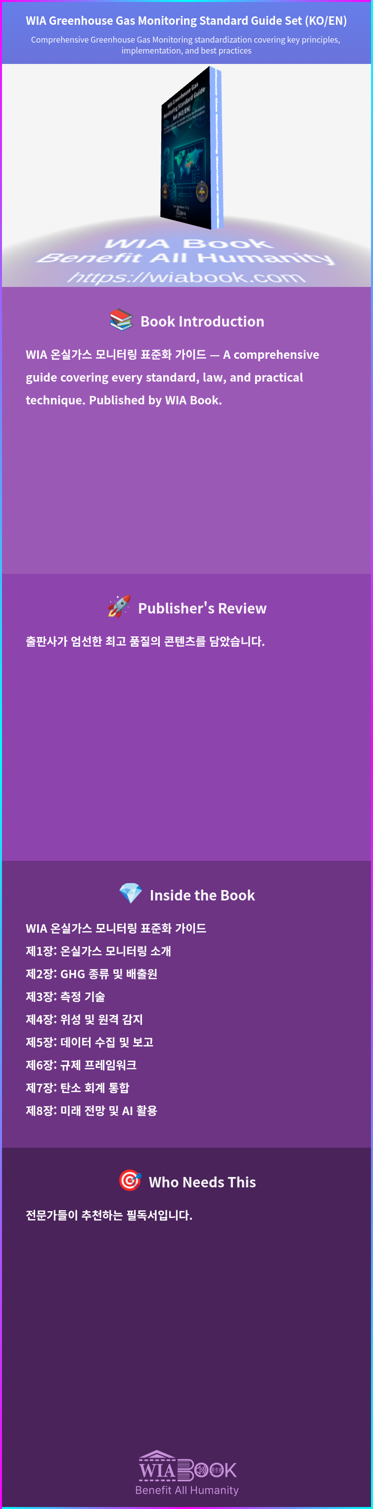 WIA Greenhouse Gas Monitoring Standard Guide Set (KO/EN) 상세