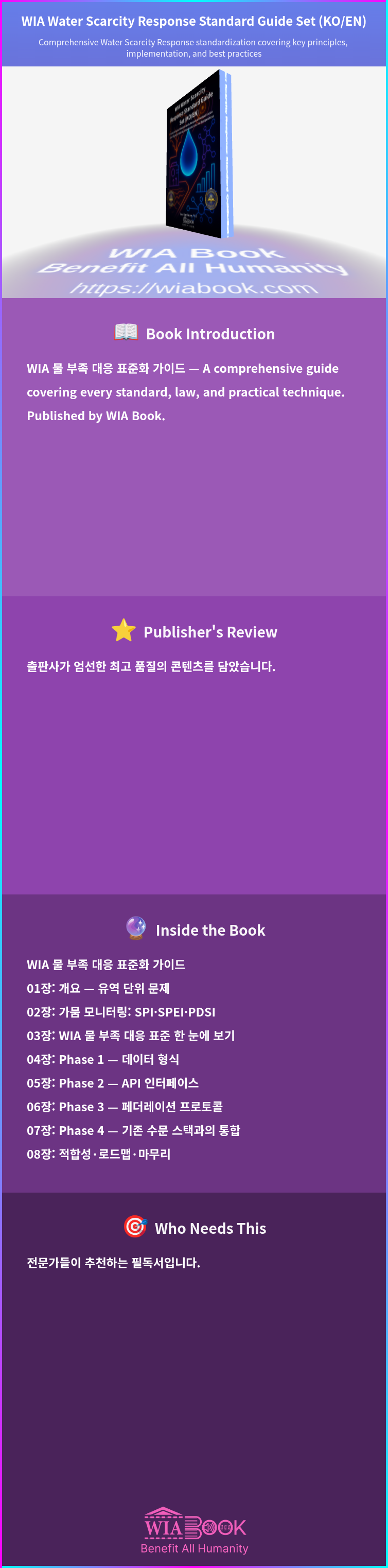 WIA Water Scarcity Response Standard Guide Set (KO/EN) 상세