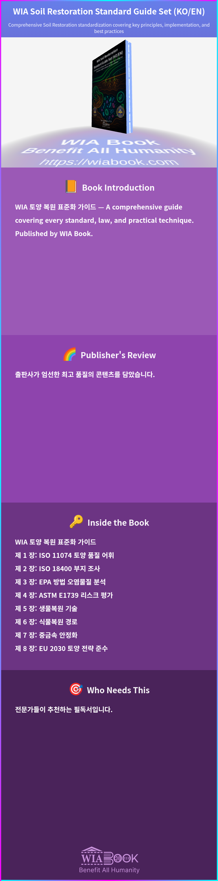 WIA Soil Restoration Standard Guide Set (KO/EN) 상세