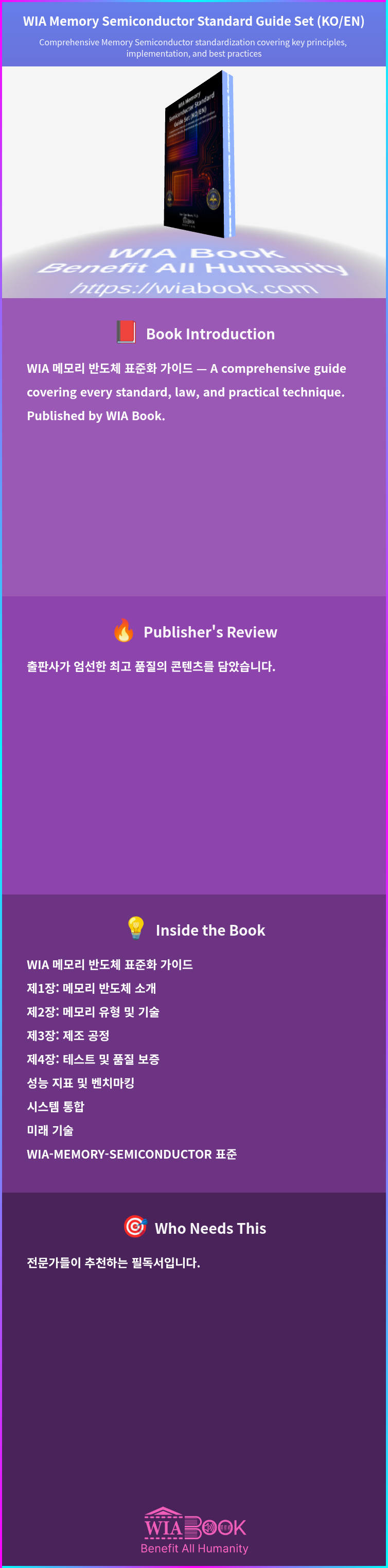 WIA Memory Semiconductor Standard Guide Set (KO/EN) 상세