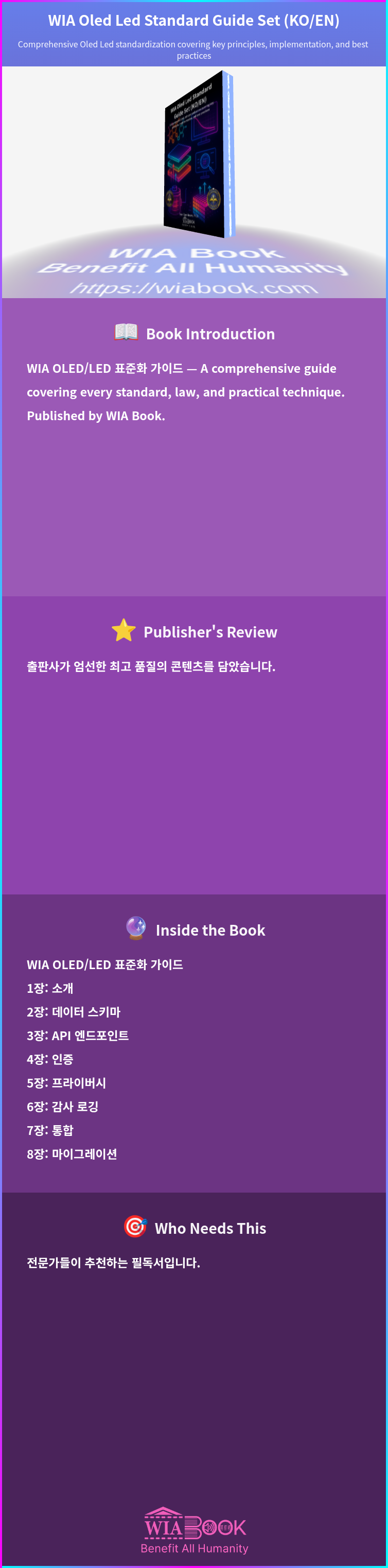 WIA Oled Led Standard Guide Set (KO/EN) 상세