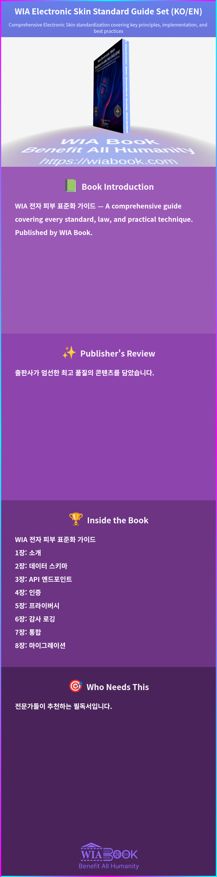 WIA Electronic Skin Standard Guide Set (KO/EN) 상세