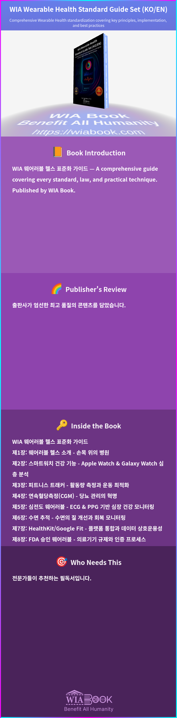 WIA Wearable Health Standard Guide Set (KO/EN) 상세