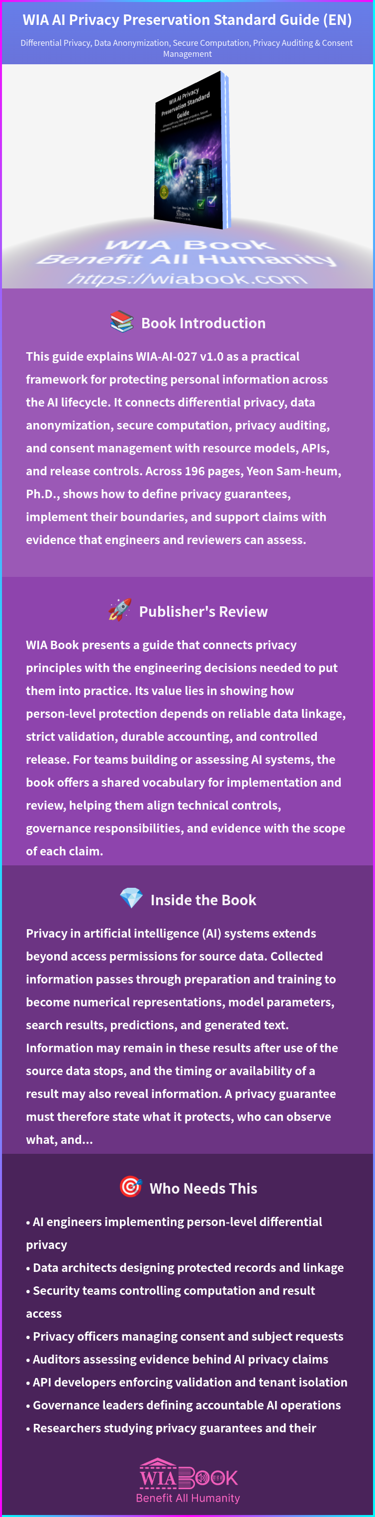 WIA AI Privacy Preservation Standard Guide (EN) 상세